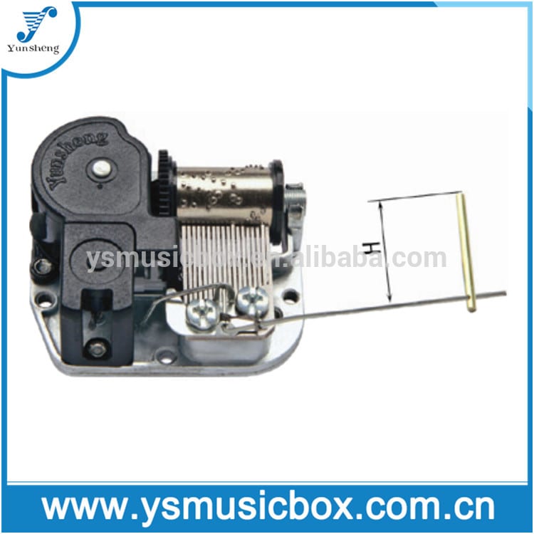 18 Tone Alloy Top Rotated Hand Crank Musical Movement Mechanism Music Box  Parts